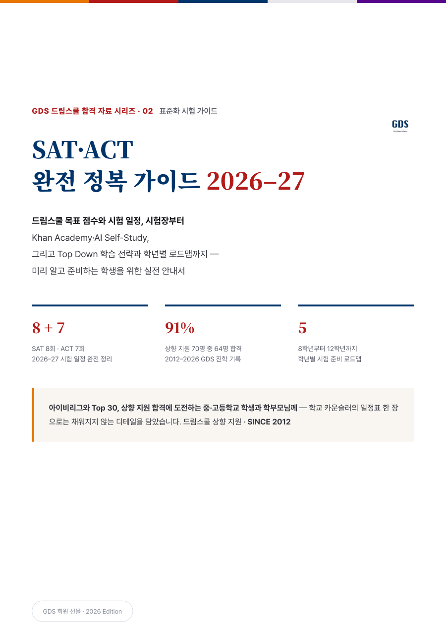 SAT·ACT 완전 정복 가이드 2026–27 표지