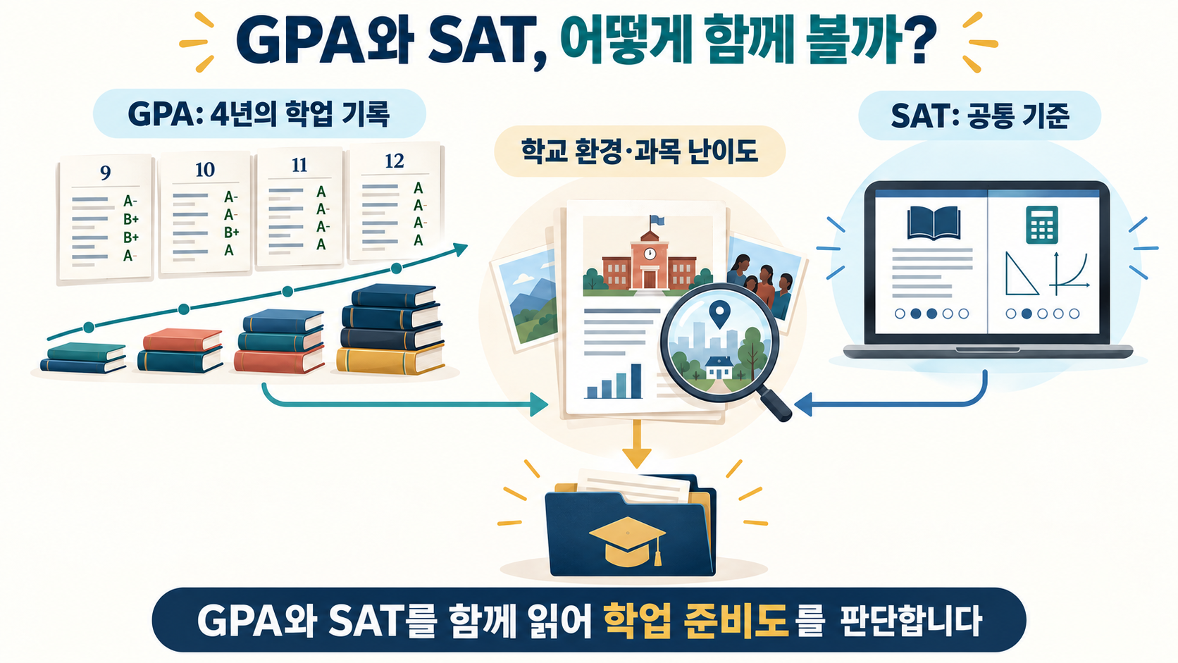 GPA와 SAT가 보여 주는 서로 다른 학업 정보
