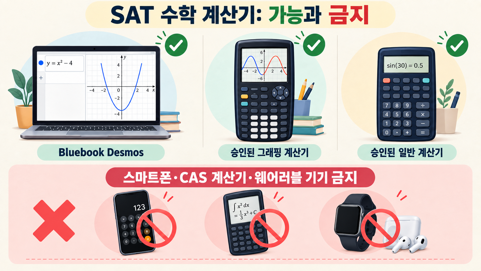디지털 SAT 수학 계산기 허용·금지 및 선택 가이드